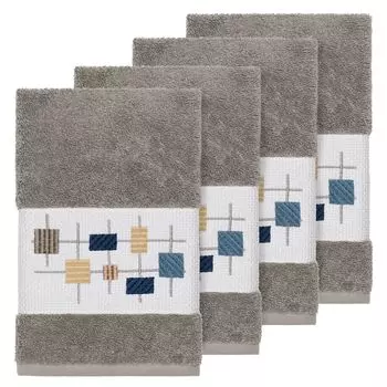 Домашний текстиль Linum, турецкий хлопок, набор полотенец для рук с украшением Khloe, голубой