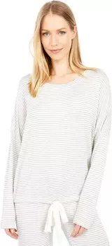 Домашний топ Eberjey Sadie Stripes Slouchy Top, цвет Heather Grey/White