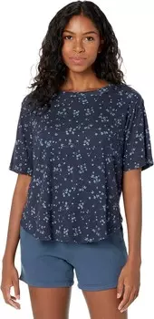 Домашний топ L.L.Bean Petite Restore Sleep Top Print, цвет Carbon Navy Print