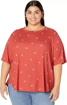 Домашний топ L.L.Bean Plus Size Restore Sleep Top Print, цвет Deep Coral Print