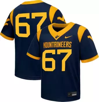 Домашняя футбольная майка Nike Toddler West Virginia Mountaineers #67 синяя реплика