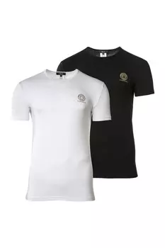 Домашняя футболка с овальным вырезом - 2 шт Versace, черный