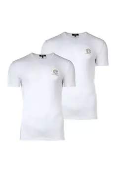 Домашняя футболка с овальным вырезом - 2 шт Versace, белый