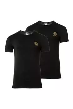 Домашняя футболка с овальным вырезом - 2 шт Versace, черный
