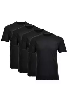 Домашняя футболка с овальным вырезом - 4 шт Ragman, черный