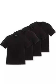 Домашняя футболка со шпицем, 4 шт Schiesser, черный