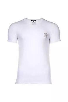 Домашняя футболка со шпицем и логотипом Versace, белый