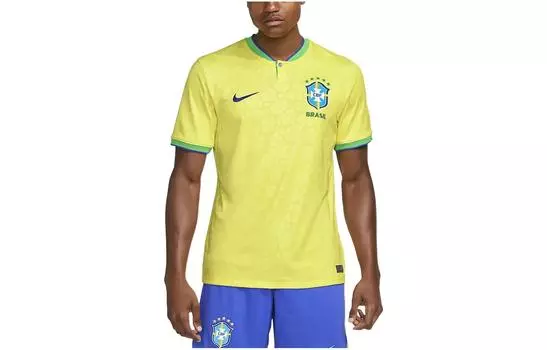 Домашняя майка Nike Brazil 2022/23 Stadium Dynamic Yellow/Green Spark/Paramount Blue/Paramount Blue, цвет Yellow