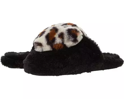 Домашняя обувь Betsey Johnson Novelty Sherpa Scuff Slipper, цвет Black/Leopard Heart