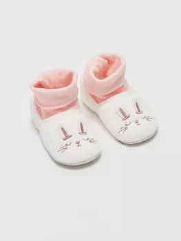 Домашняя обувь для девочек дошкольного возраста с носками с детальной вышивкой LCW STEPS