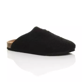 Домашняя обувь на плоской подошве со стелькой и подошвой, тапочки AJVANI, черный