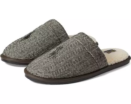 Домашняя обувь Polo Ralph Lauren Irving Wool Scuff Slipper, черный/белый