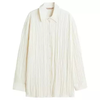 Домашняя рубашка H&amp;M Crinkled, кремовый