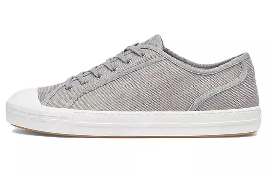 Domino Canvas Shoes Men Low-top Grey Fendi