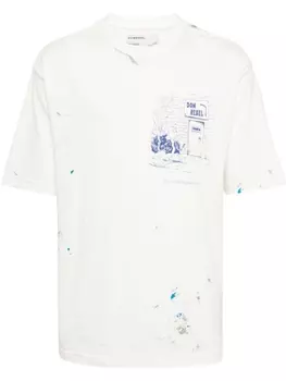 DOMREBEL футболка Scuff Door с графичным принтом, нейтральный цвет