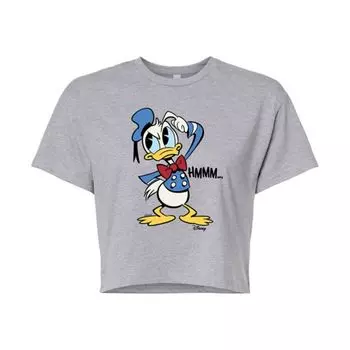 Дональд хммм, укороченная футболка с принтом юниоров Disney, серый