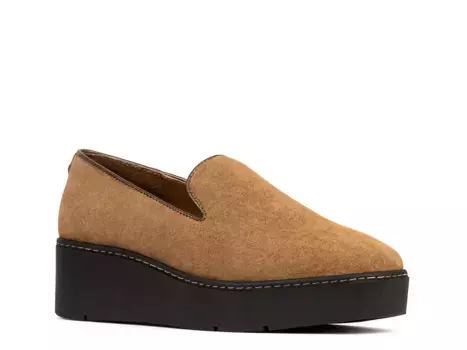 Donald J. Pliner Witty Wedge Slip-On, замша цвета коричневого седельного мха