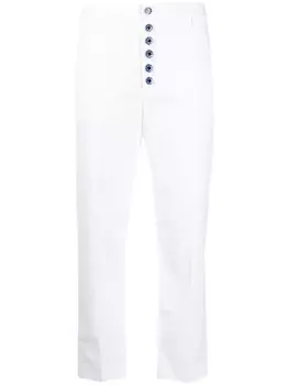 DONDUP брюки прямого кроя на пуговицах, белый