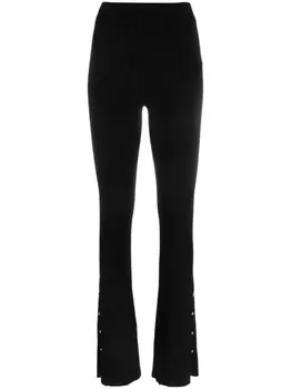 DONDUP брюки в рубчик с завышенной талией, черный