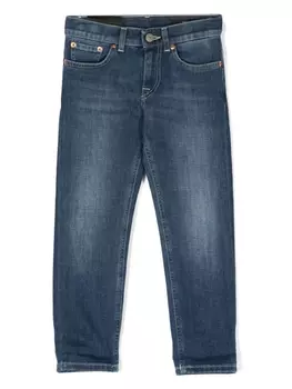 Dondup джинсы прямого кроя с манжетами, синий