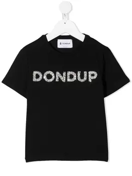Dondup футболка с логотипом из бисера, черный