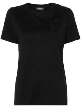 DONDUP футболка с вышитым логотипом, черный