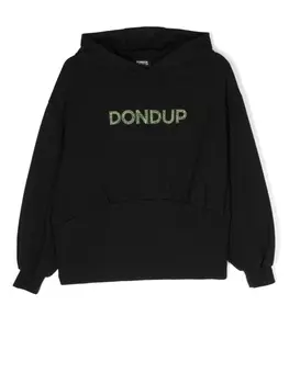 Dondup худи с декорированным логотипом, черный