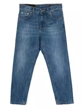 DONDUP KIDS джинсы с нашивкой-логотипом, синий