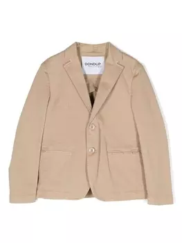 Dondup однобортный блейзер с логотипом, коричневый