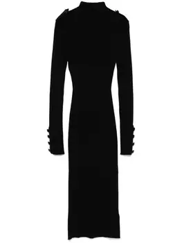 DONDUP платье миди в рубчик, черный