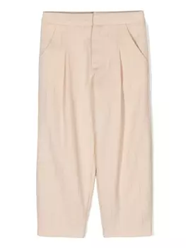 Dondup полосатые брюки прямого кроя, нейтральный цвет