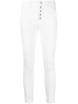 DONDUP укороченные брюки с логотипом, белый