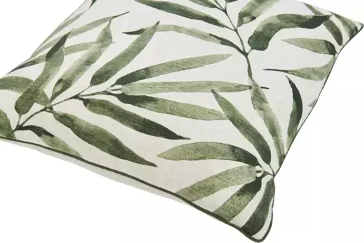 Done. Чехол на подушку "Areca Palm", (1 шт.), чехол с льняным наполнением, с принтом на одной стороне с природным мотивом 45х45 см, зеленый