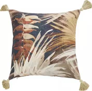 Done. чехол на подушку "Бабье Лето", (1 шт.), чехол на подушку с принтом и кисточками 45х45 см, коричневый