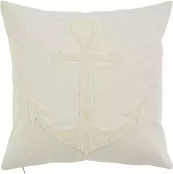 Done. чехол на подушку "Якорь", (1 шт.), чехол на подушку в скандинавском стиле из тонкой парусины с мотивом якоря 45х45 см, цвет natur