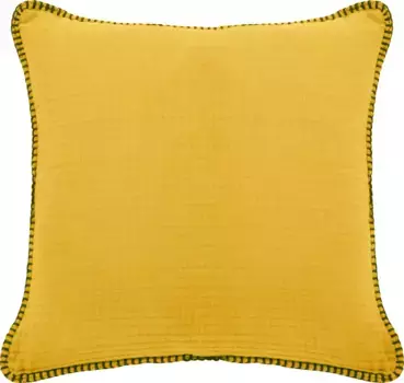 Done. декоративная подушка "Найла", однотонная, на молнии, чехол без наполнителя, 1 шт 80х80 см, цвет goldfarben + unifarben