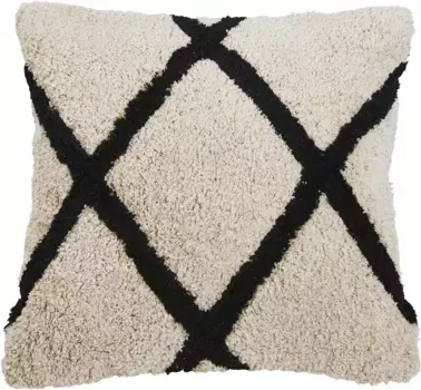 Done. декоративная подушка "Rojana", чехол на подушку с прошивкой 45х45 см, бежевый/черный