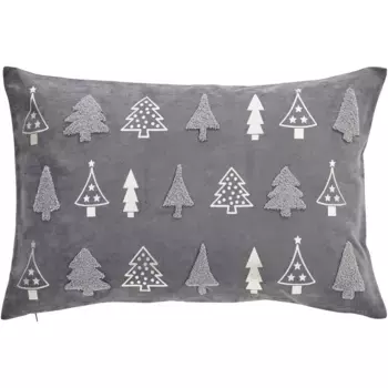Done. декоративная подушка «Сосновый лес», чехол на подушку с глянцевым принтом, цвет Grey + bedruckt-bestickt