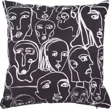 Done. декоративная подушка "Велюровый принт Black Crows", чехол с принтом с обеих сторон без наполнителя, 1 шт 45х45 см, цвет bunt + bedruckt