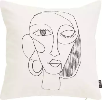 Done. декоративная подушка "Велюровый рисунок с рисунком", чехол на подушку с принтом с обеих сторон без наполнителя, 1 шт 45х45 см, цвет bunt + bedruckt