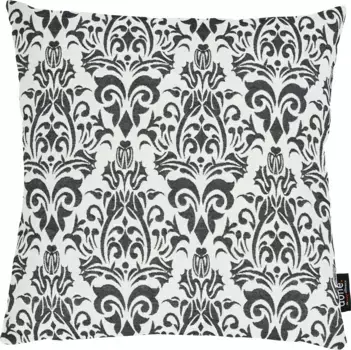 Done. декоративная подушка "Windsor Ornaments", чехол на подушку из жаккардовой ткани без наполнения на молнии, 1 шт 45х45 см, черный/белый