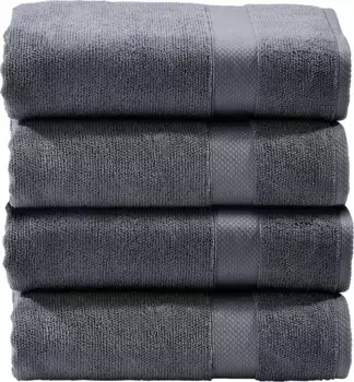 Done. комплект полотенец "Делюкс", (комплект, 4 шт., 4 гостевых полотенца (30х50 см), однотонные, гостиничного качества из качественной крученой махры, 4х30х50 30х50 см (4 шт.), цвет anthrazit