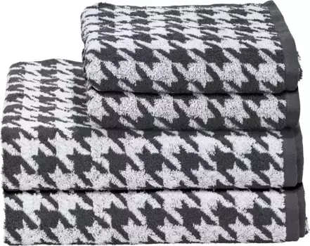 Done. Набор полотенец "Daily Shapes Bird" (4 шт.), антрацит/белый