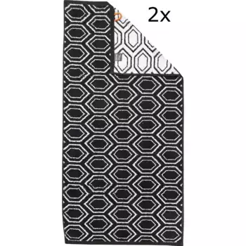 Done. Набор полотенец "Daily Shapes Ethno", (набор, 4 шт., 2 полотенца для рук (50х100 см) - 2 полотенца для душа (70х140 см), современный рисунок, доступны в различных вариантах комплекта, черно-белый