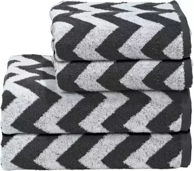 Done. Набор полотенец "Daily Shapes ZickZack" (2 шт.), антрацит/белый