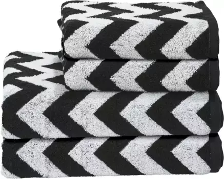 Done. Набор полотенец "Daily Shapes ZickZack" (4 шт.), черно-белый