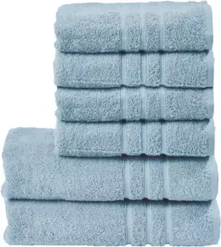 Done. набор полотенец "Daily Uni", (комплект, 6 шт., 4 полотенца для рук (50х100 см) - 2 полотенца для душа (70х140 см), впитывающая махровая ткань, доступны в различных вариантах комплекта (4 шт.), цвет ozean