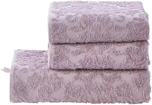 Done. Набор полотенец "Орнаменты Прованса", (комплект, 3 шт., 1 банное полотенце (70х140 см) - 2 полотенца для рук (50х100 см), однотонные, орнамент, с бахромой (4 шт.), цвет altrosa