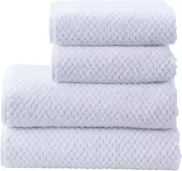 Done. Набор полотенец "Соты Прованса", (набор, 4 шт., 2 полотенца для рук (50х100 см) - 2 полотенца для душа (70х140 см), в сотовом стиле, с бахромой (3 шт.), белый