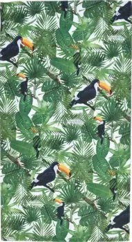 Done. пляжное полотенце "Тукан", (1 шт.), с рисунком, с карманом на молнии для ценных вещей 90х180 см (1 шт.), цвет bunt